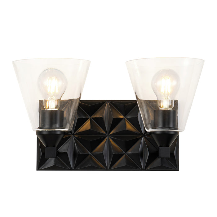 Lucas + McKearn BB1302MB-2 Two Light Vanity, Matte Black