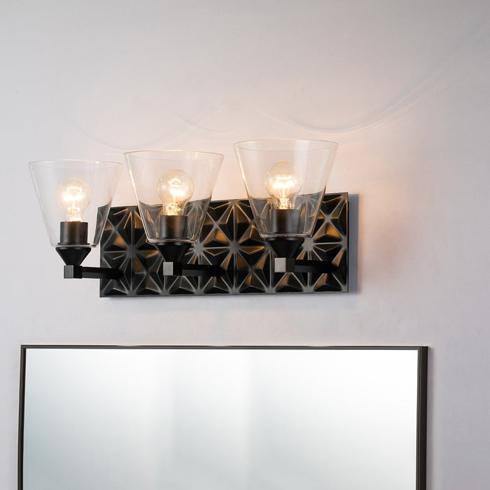 Lucas + McKearn BB1302MB-3 Three Light Vanity, Matte Black