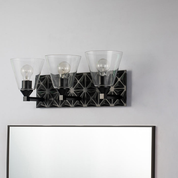 Lucas + McKearn BB1302MB-3 Three Light Vanity, Matte Black