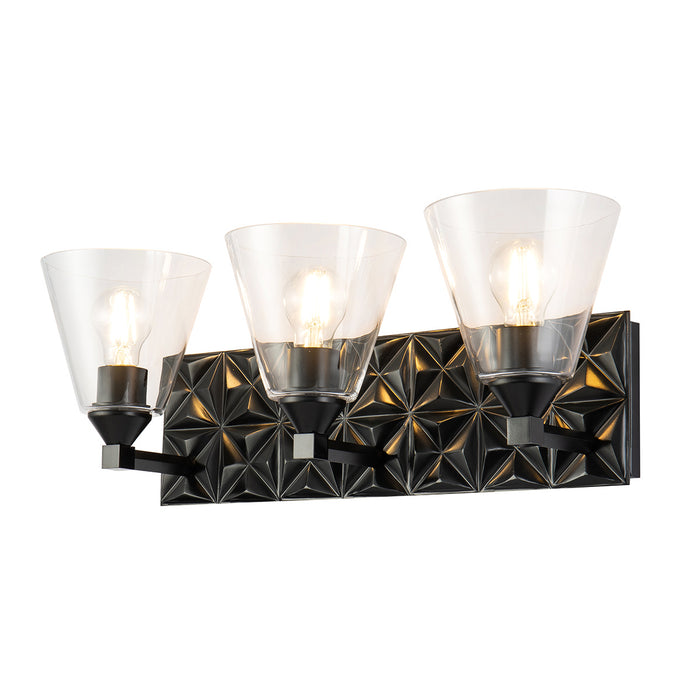 Lucas + McKearn BB1302MB-3 Three Light Vanity, Matte Black
