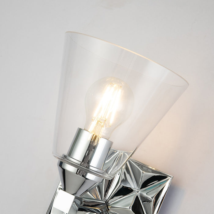Lucas + McKearn BB1302PC-1 One Light Wall Sconce, Polished Chrome