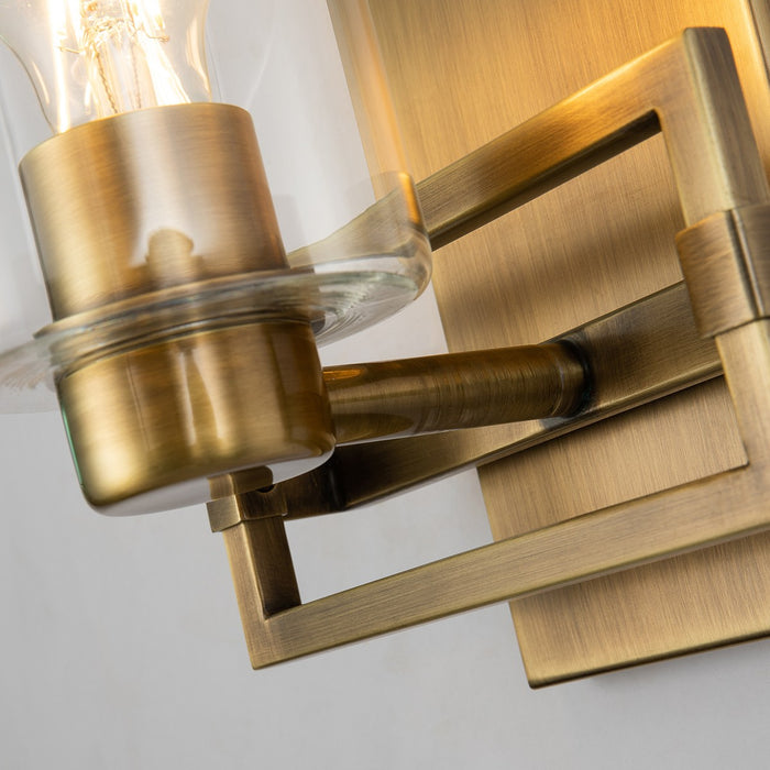 Lucas + McKearn BB90117ATB-1 One Light Wall Sconce, Antique Brass