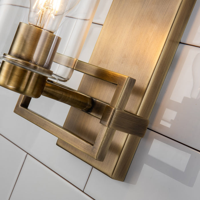 Lucas + McKearn BB90117ATB-1 One Light Wall Sconce, Antique Brass