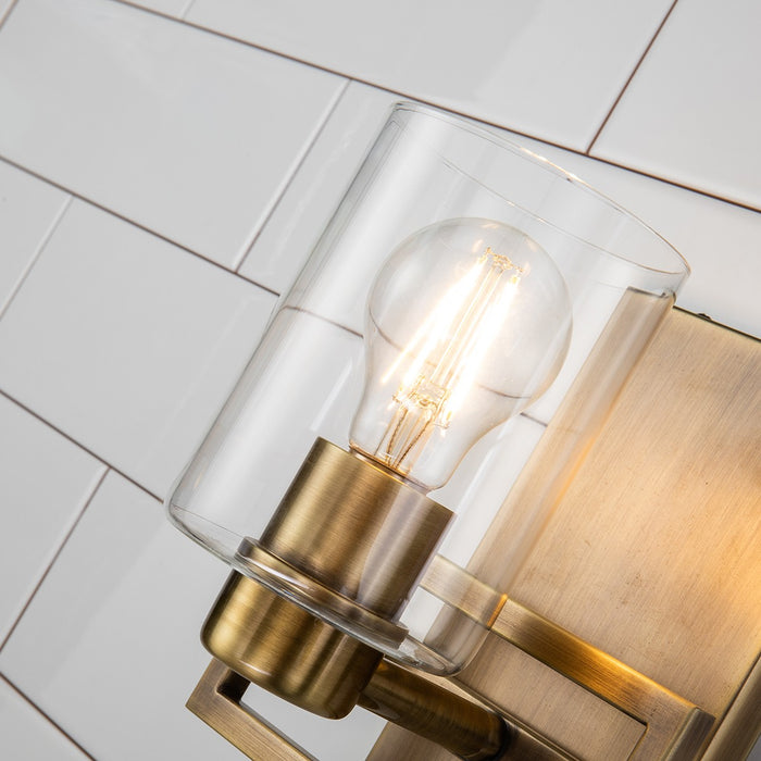Lucas + McKearn BB90117ATB-1 One Light Wall Sconce, Antique Brass
