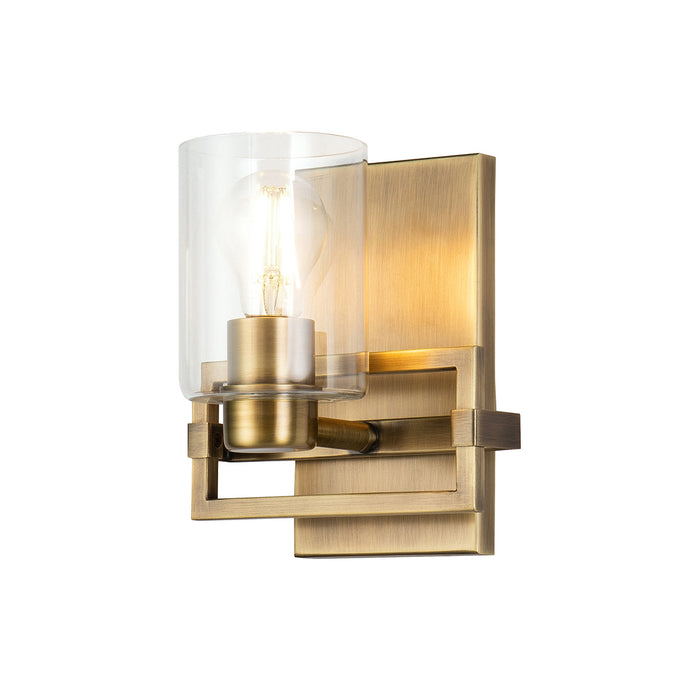 Lucas + McKearn BB90117ATB-1 One Light Wall Sconce, Antique Brass
