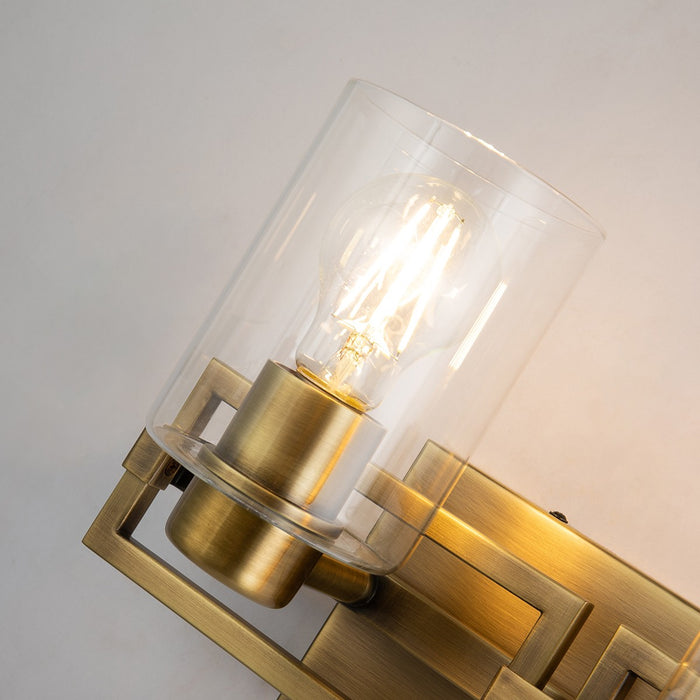 Lucas + McKearn BB90117ATB-2 Two Light Vanity, Antique Brass