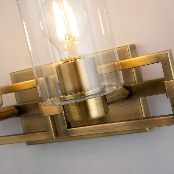 Lucas + McKearn BB90117ATB-2 Two Light Vanity, Antique Brass