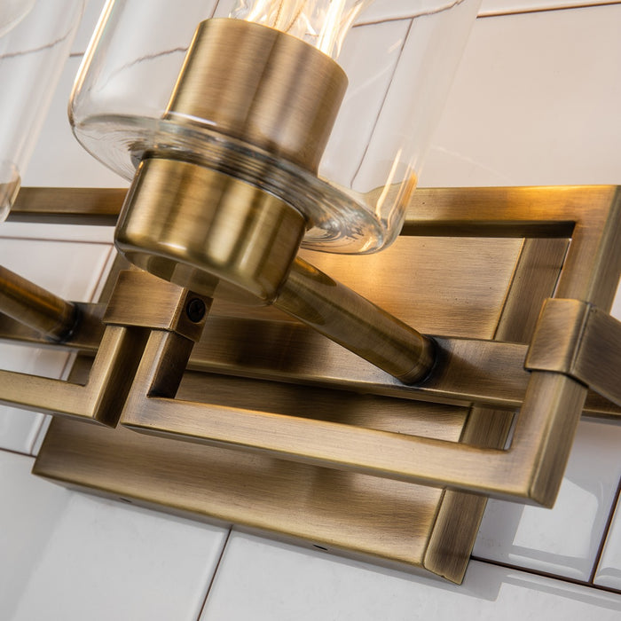 Lucas + McKearn BB90117ATB-2 Two Light Vanity, Antique Brass