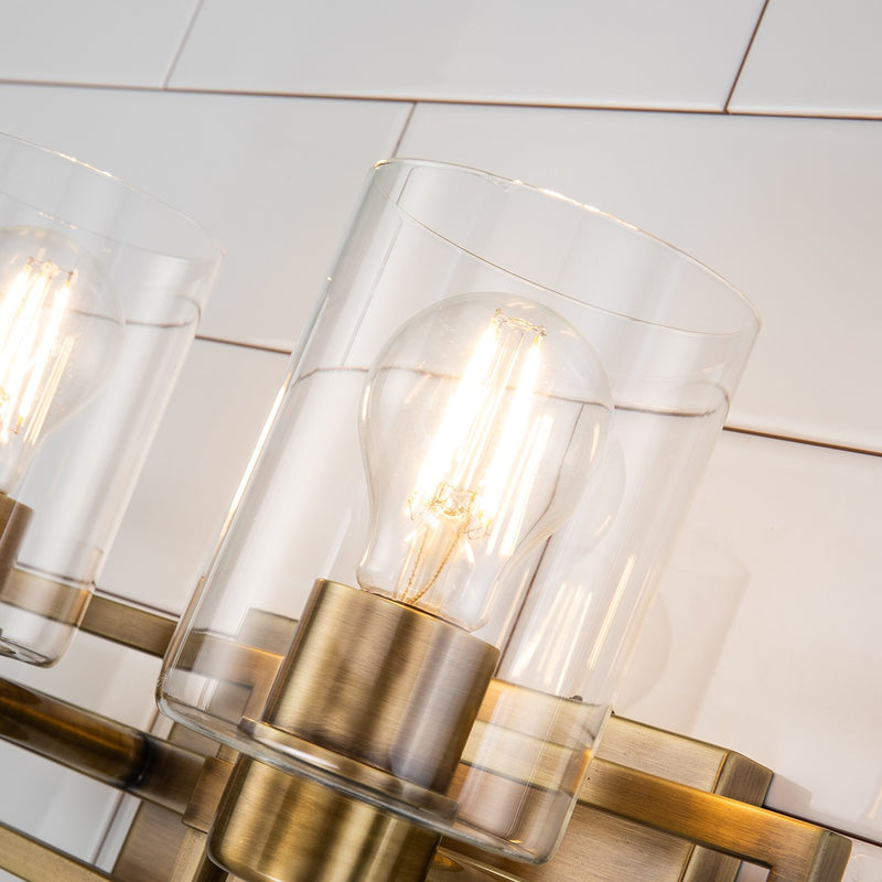 Lucas + McKearn BB90117ATB-2 Two Light Vanity, Antique Brass