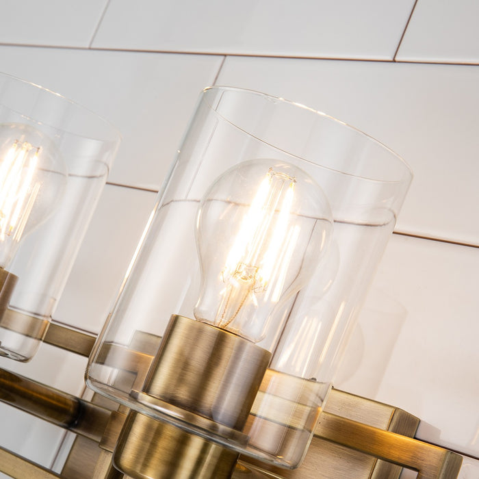 Lucas + McKearn BB90117ATB-2 Two Light Vanity, Antique Brass