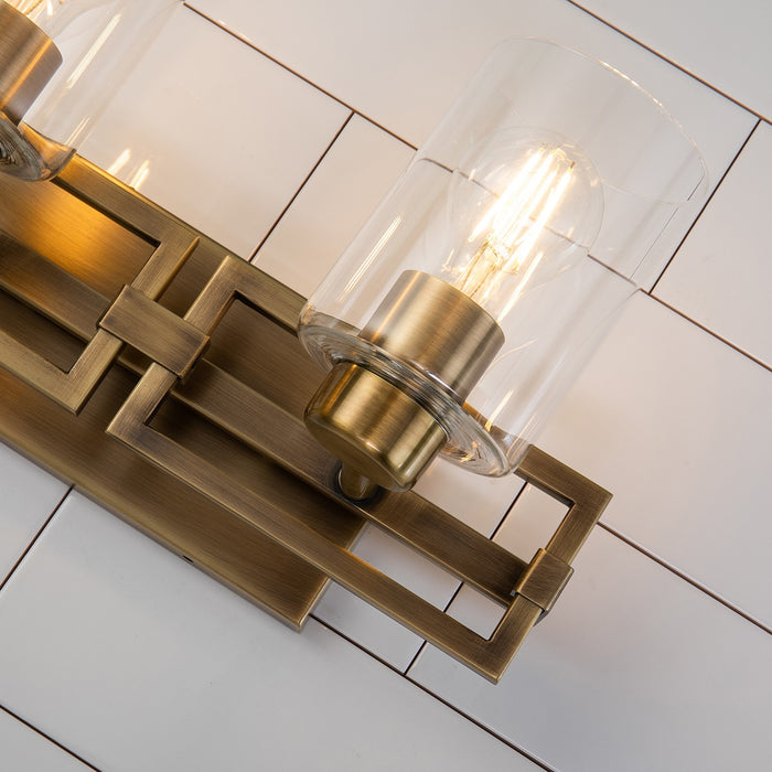 Lucas + McKearn BB90117ATB-2 Two Light Vanity, Antique Brass