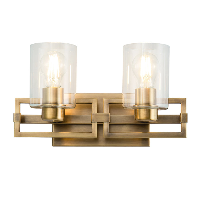 Lucas + McKearn BB90117ATB-2 Two Light Vanity, Antique Brass
