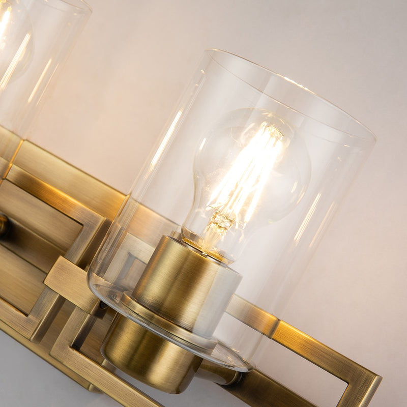 Lucas + McKearn BB90117ATB-3 Three Light Vanity, Antique Brass