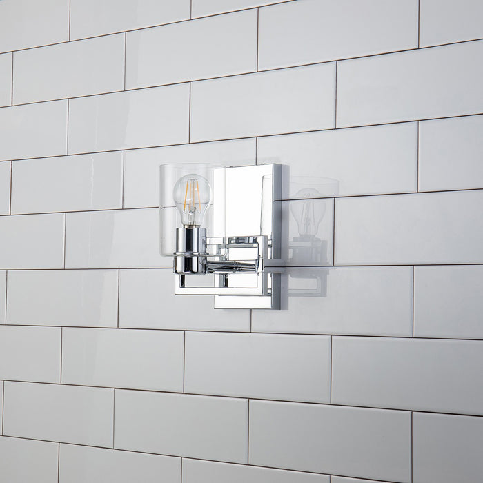 Lucas + McKearn BB90117PC-1 One Light Wall Sconce, Polished Chrome