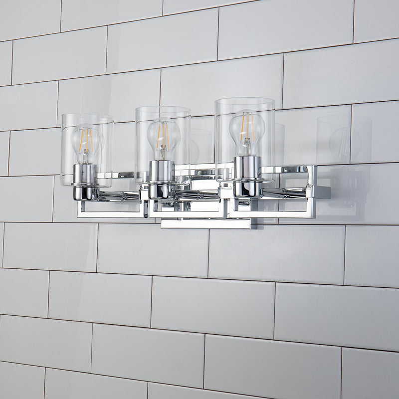 Lucas + McKearn BB90117PC-3 Three Light Vanity, Polished Chrome