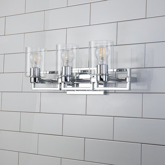 Lucas + McKearn BB90117PC-3 Three Light Vanity, Polished Chrome