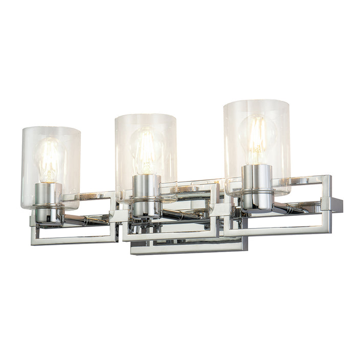 Lucas + McKearn BB90117PC-3 Three Light Vanity, Polished Chrome