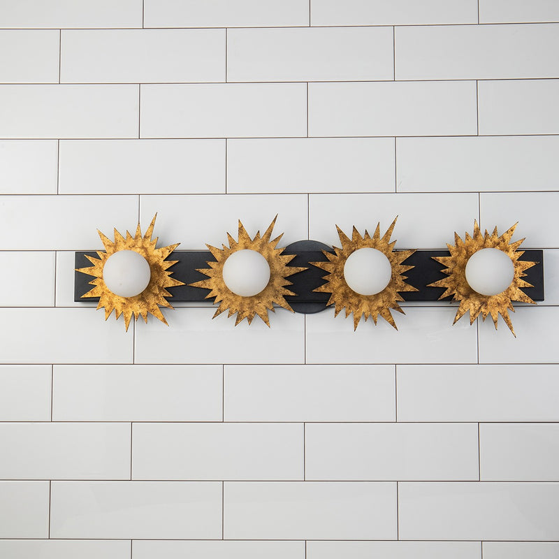 Lucas + McKearn BB90417-4 Four Light Vanity, Wzc+Gold
