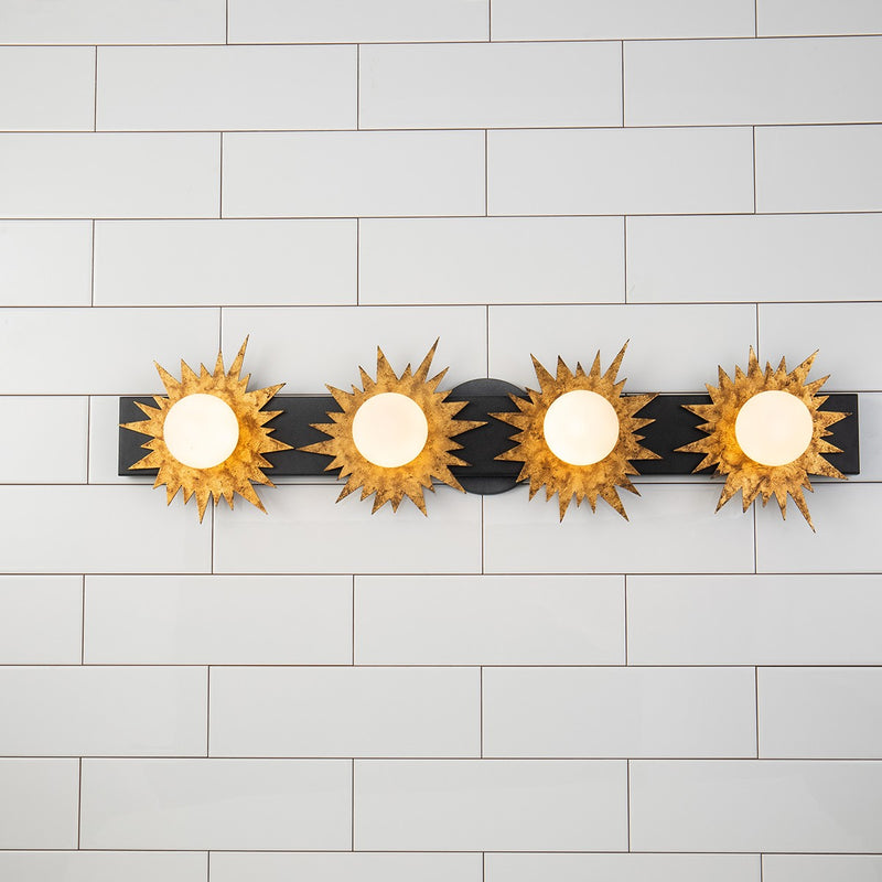 Lucas + McKearn BB90417-4 Four Light Vanity, Wzc+Gold