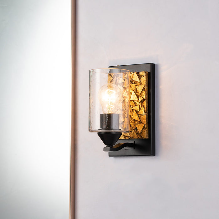 Lucas + McKearn BB90586MB-1B1G One Light Wall Sconce, Matte Black