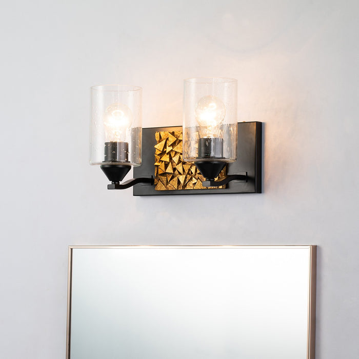 Lucas + McKearn BB90586MB-2B1G Two Light Vanity, Matte Black