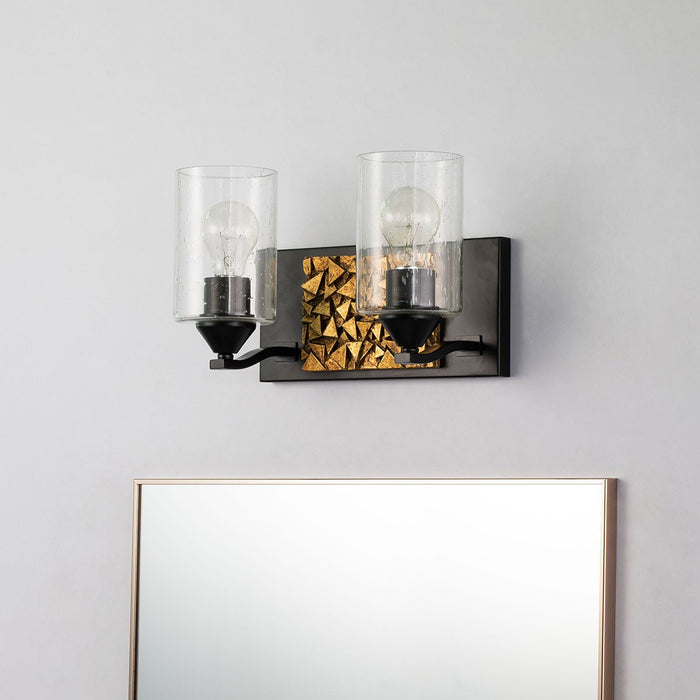 Lucas + McKearn BB90586MB-2B1G Two Light Vanity, Matte Black