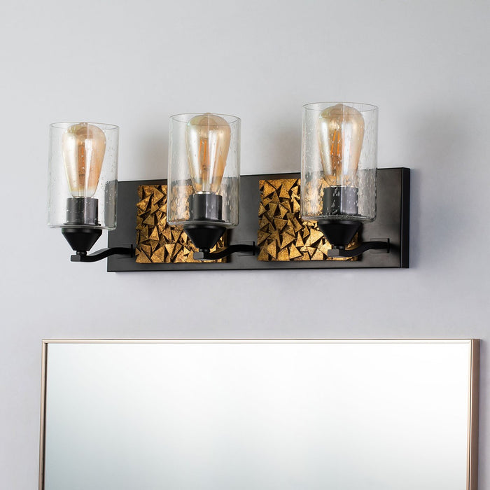 Lucas + McKearn BB90586MB-3B1G Three Light Vanity, Matte Black