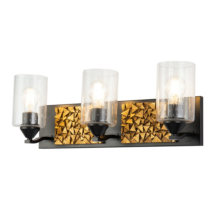 Lucas + McKearn BB90586MB-3B1G Three Light Vanity, Matte Black