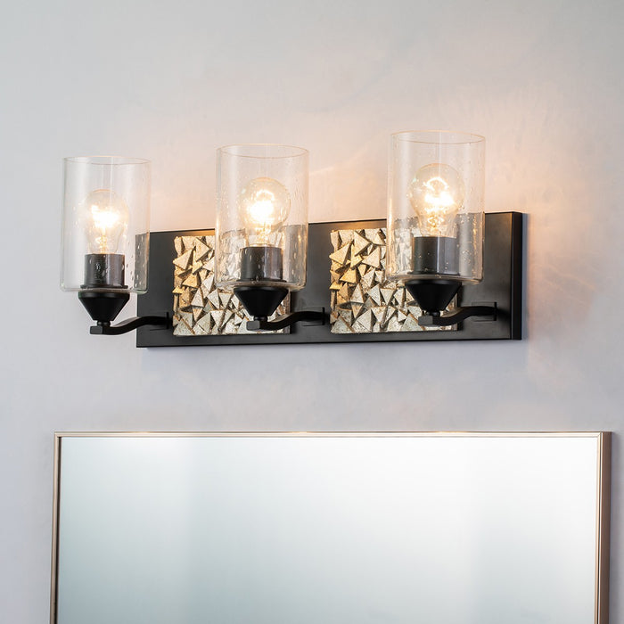 Lucas + McKearn BB90586MB-3B1S Three Light Vanity, Matte Black