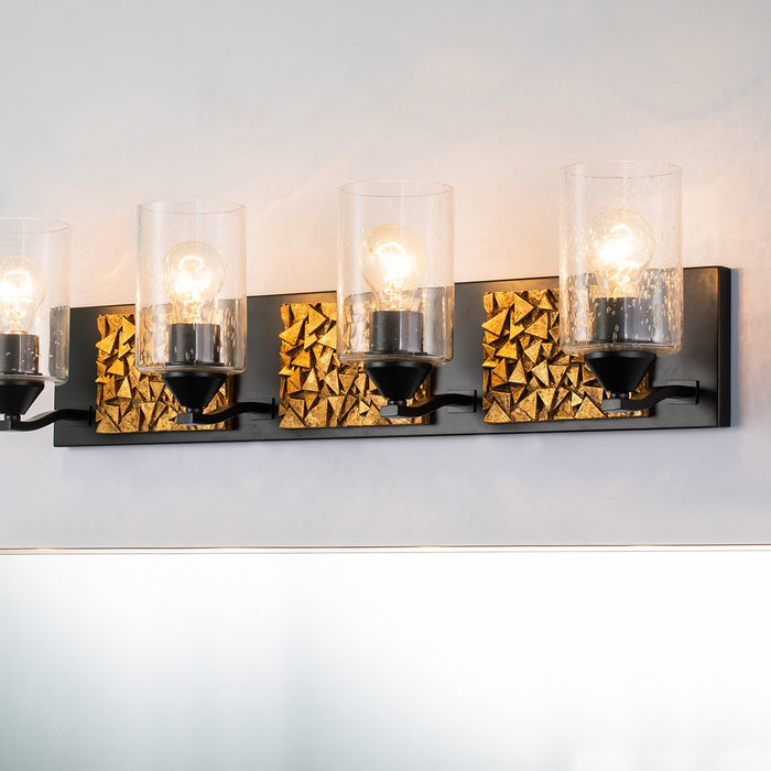 Lucas + McKearn BB90586MB-4B1G Four Light Vanity, Matte Black
