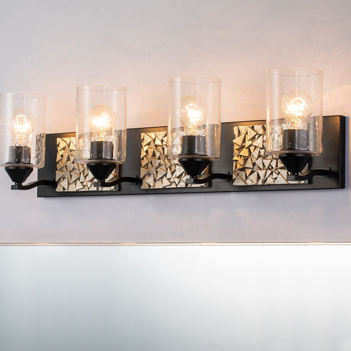 Lucas + McKearn BB90586MB-4B1S Four Light Vanity, Matte Black