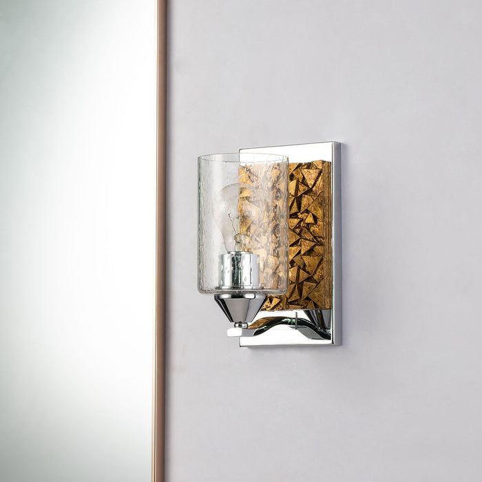 Lucas + McKearn BB90586PC-1B1G One Light Wall Sconce, Polished Chrome