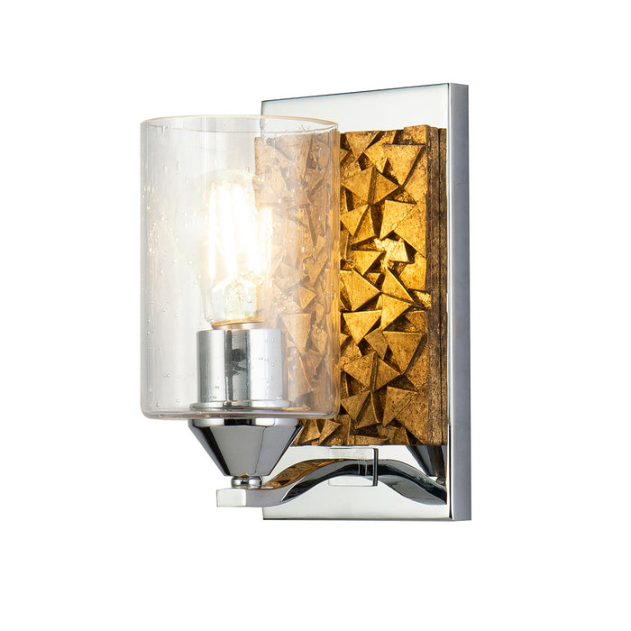 Lucas + McKearn BB90586PC-1B1G One Light Wall Sconce, Polished Chrome