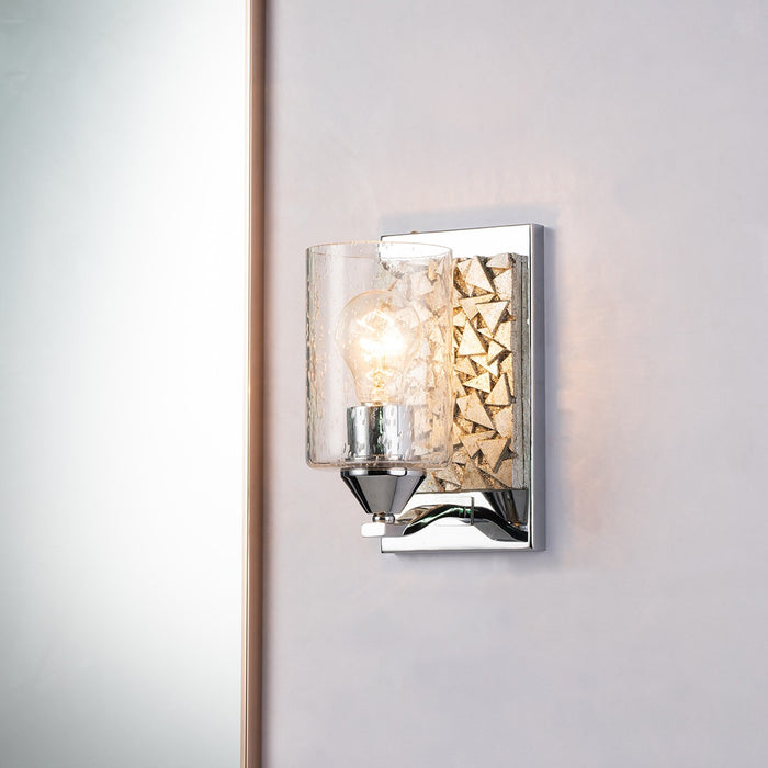 Lucas + McKearn BB90586PC-1B1S One Light Wall Sconce, Polished Chrome
