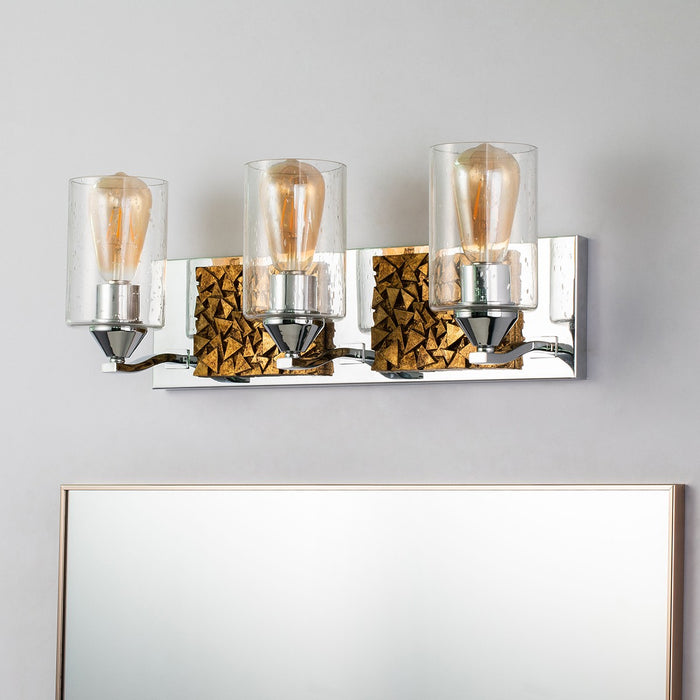 Lucas + McKearn BB90586PC-3B1G Three Light Vanity, Polished Chrome