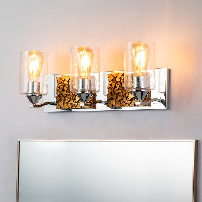 Lucas + McKearn BB90586PC-3B1G Three Light Vanity, Polished Chrome