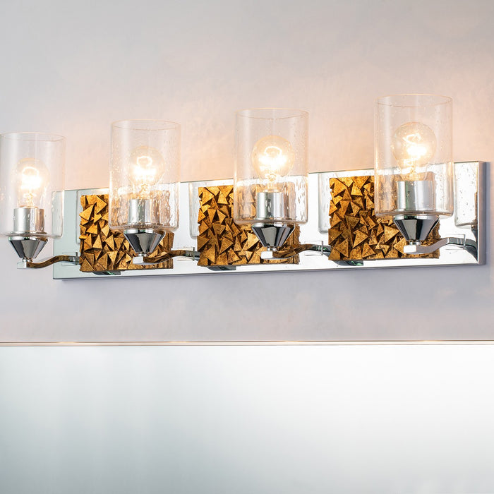 Lucas + McKearn BB90586PC-4B1G Four Light Vanity, Polished Chrome