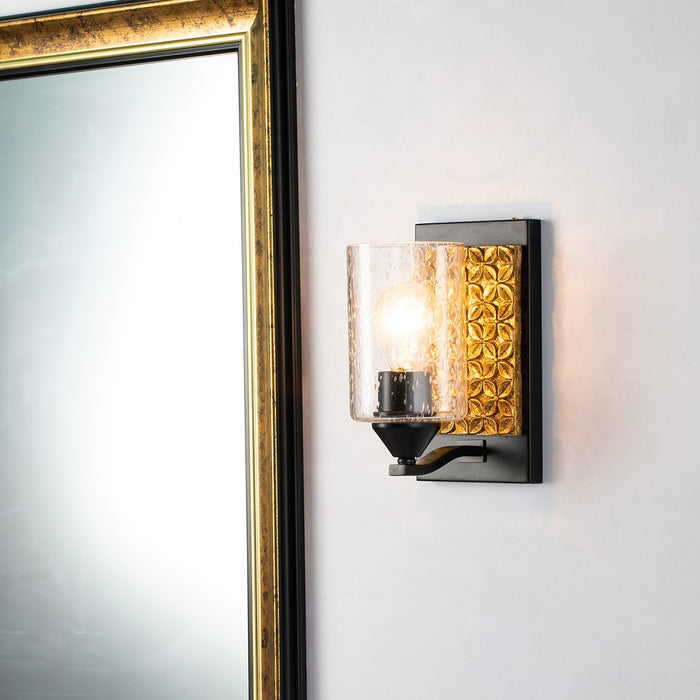 Lucas + McKearn BB90587MB-1B2G One Light Wall Sconce, Matte Black