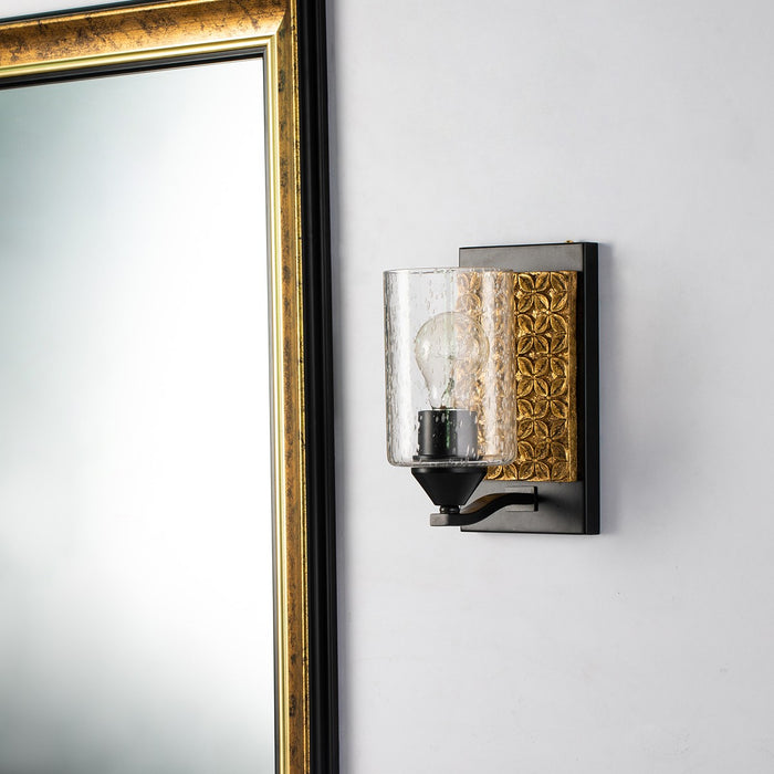 Lucas + McKearn BB90587MB-1B2G One Light Wall Sconce, Matte Black