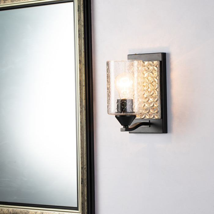 Lucas + McKearn BB90587MB-1B2S One Light Wall Sconce, Matte Black