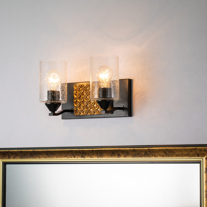 Lucas + McKearn BB90587MB-2B2G Two Light Vanity, Matte Black