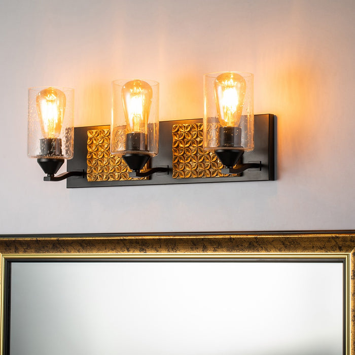 Lucas + McKearn BB90587MB-3B2G Three Light Vanity, Matte Black