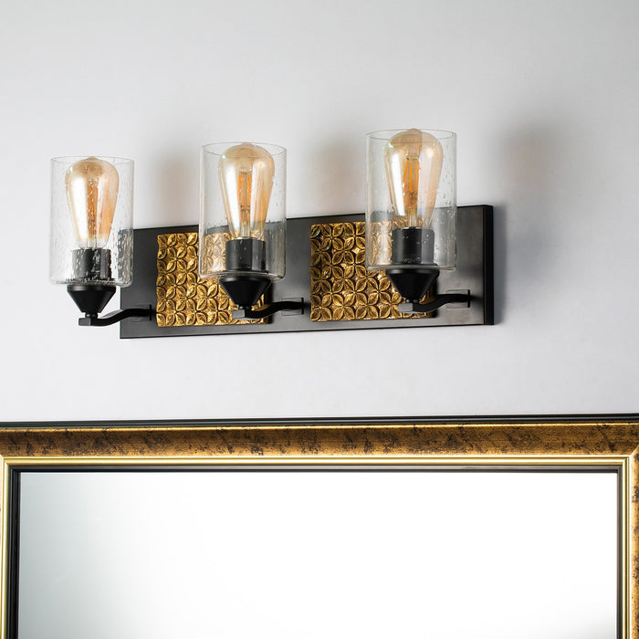 Lucas + McKearn BB90587MB-3B2G Three Light Vanity, Matte Black