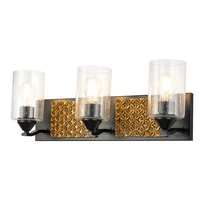 Lucas + McKearn BB90587MB-3B2G Three Light Vanity, Matte Black