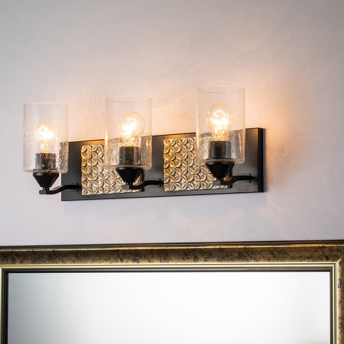 Lucas + McKearn BB90587MB-3B2S Three Light Vanity, Matte Black