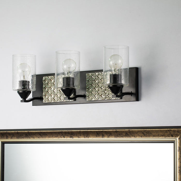 Lucas + McKearn BB90587MB-3B2S Three Light Vanity, Matte Black