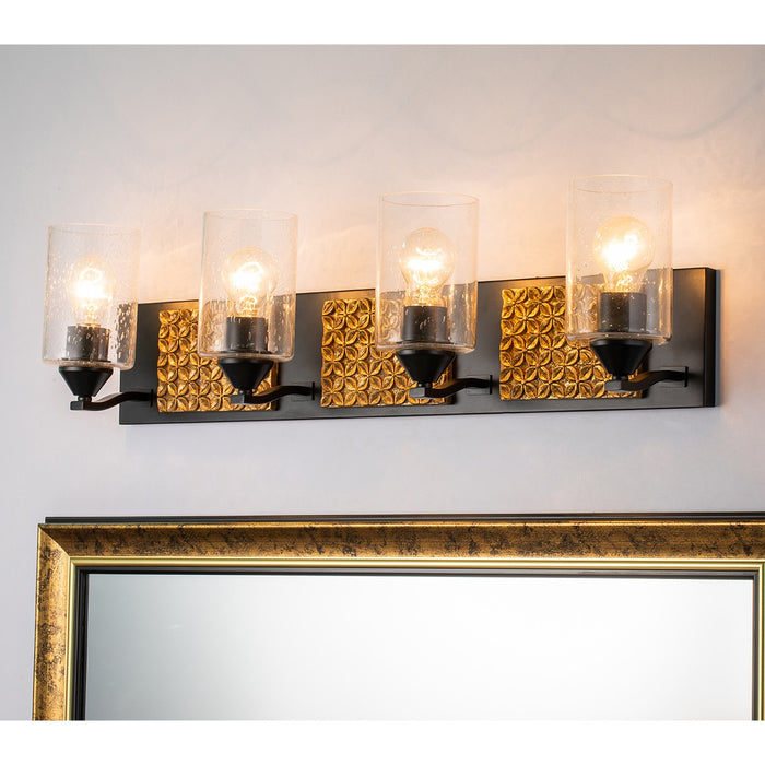 Lucas + McKearn BB90587MB-4B2G Four Light Vanity, Matte Black