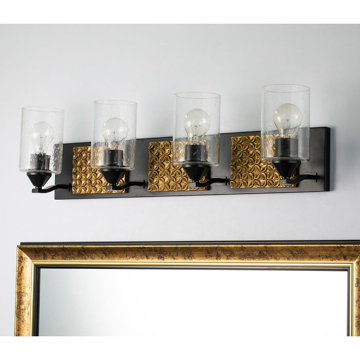 Lucas + McKearn BB90587MB-4B2G Four Light Vanity, Matte Black