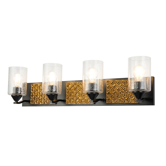 Lucas + McKearn BB90587MB-4B2G Four Light Vanity, Matte Black