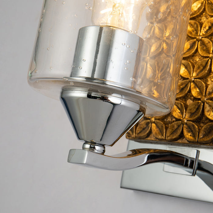 Lucas + McKearn BB90587PC-1B2G One Light Wall Sconce, Polished Chrome